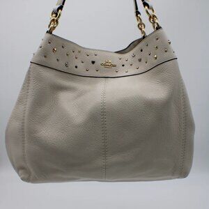 Coach Lexy Stardust Chalk Leather